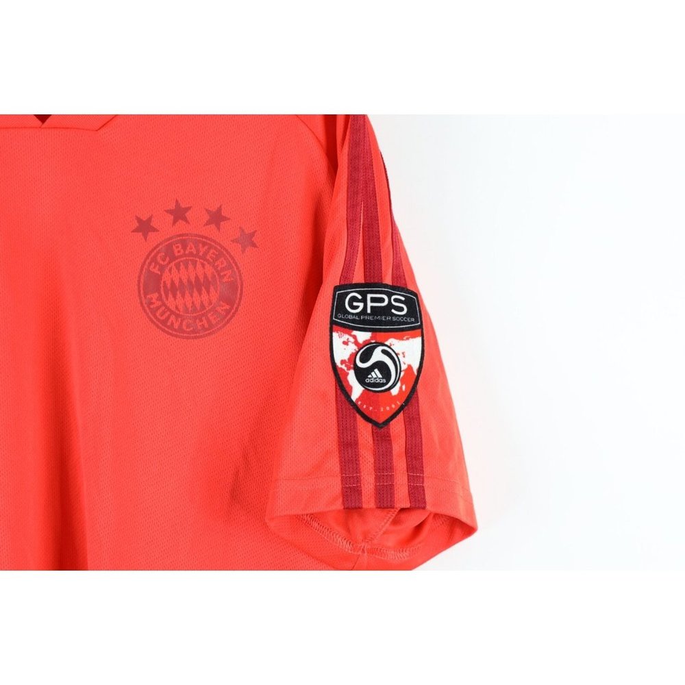 Adidas Mens Small Distressed Spell Out FC Bayern Munich Soccer Jersey Futbol Red - Picture 4 of 11